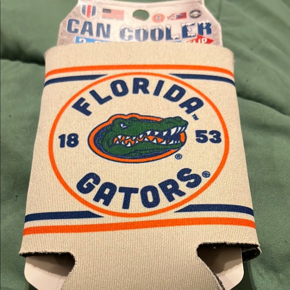 Wincraft Gators Striped Can Holder - Blue and Orange